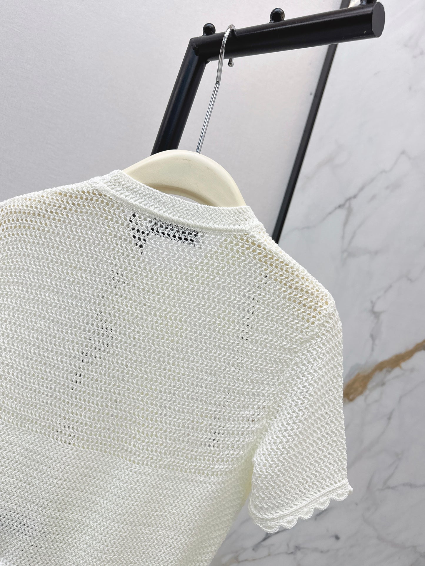 26ss Floral Pearl Button T-Shirt