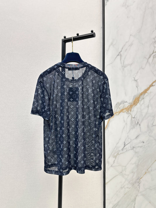 26ss Monogram Mesh Short-Sleeve Top