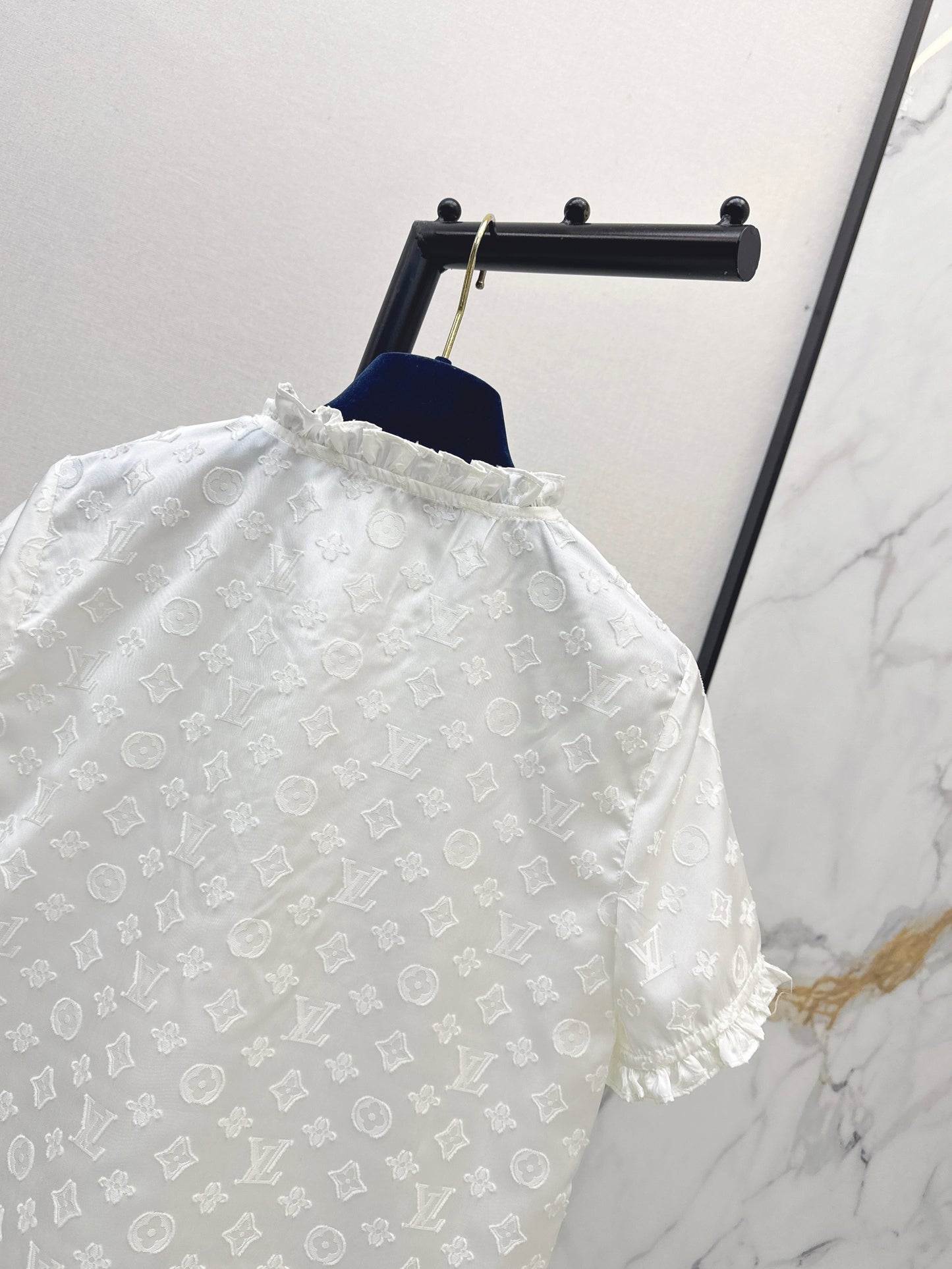 26ss Jacquard Stand Collar Top