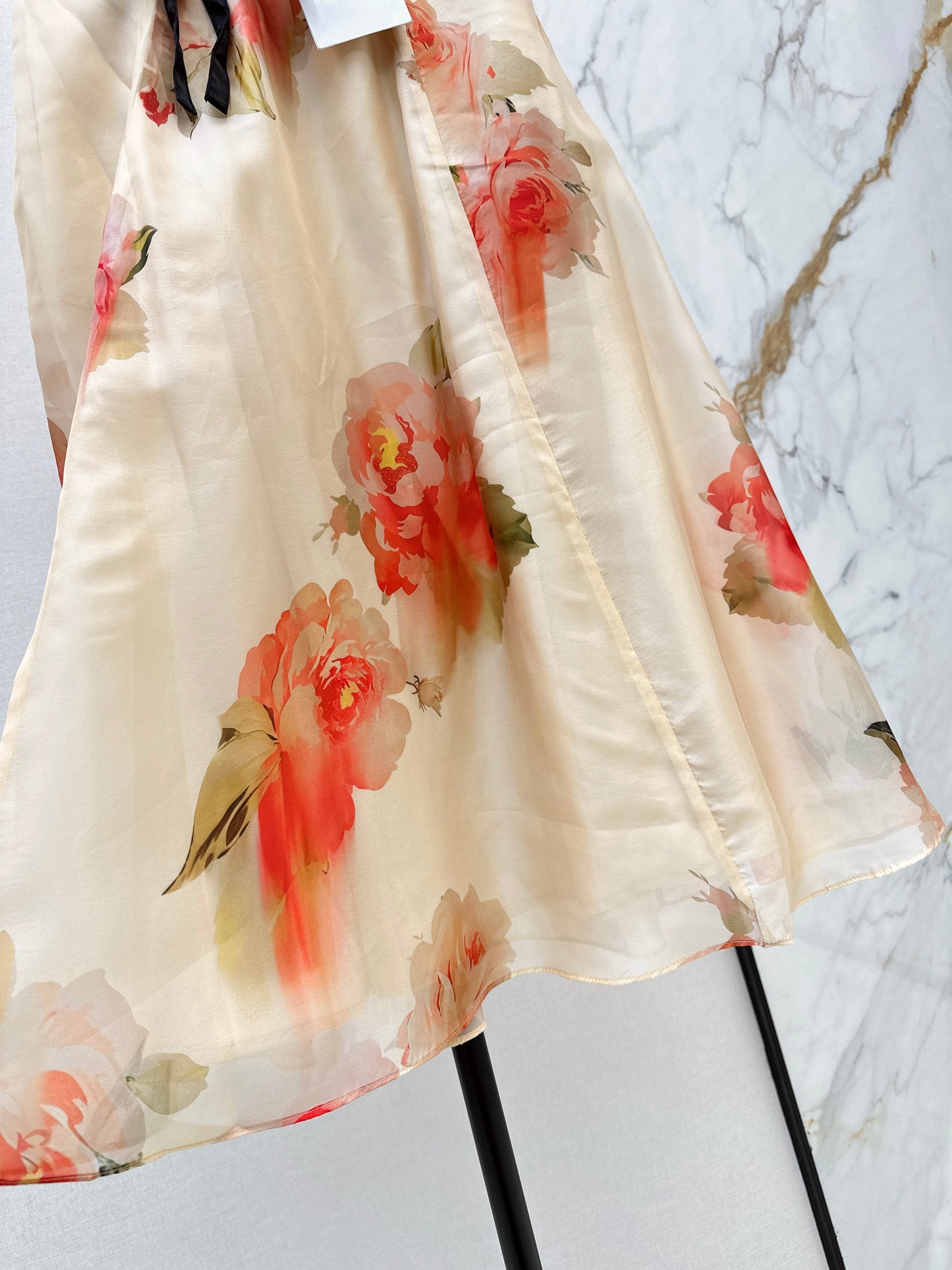 26ss Floral Pattern Umbrella Skirt
