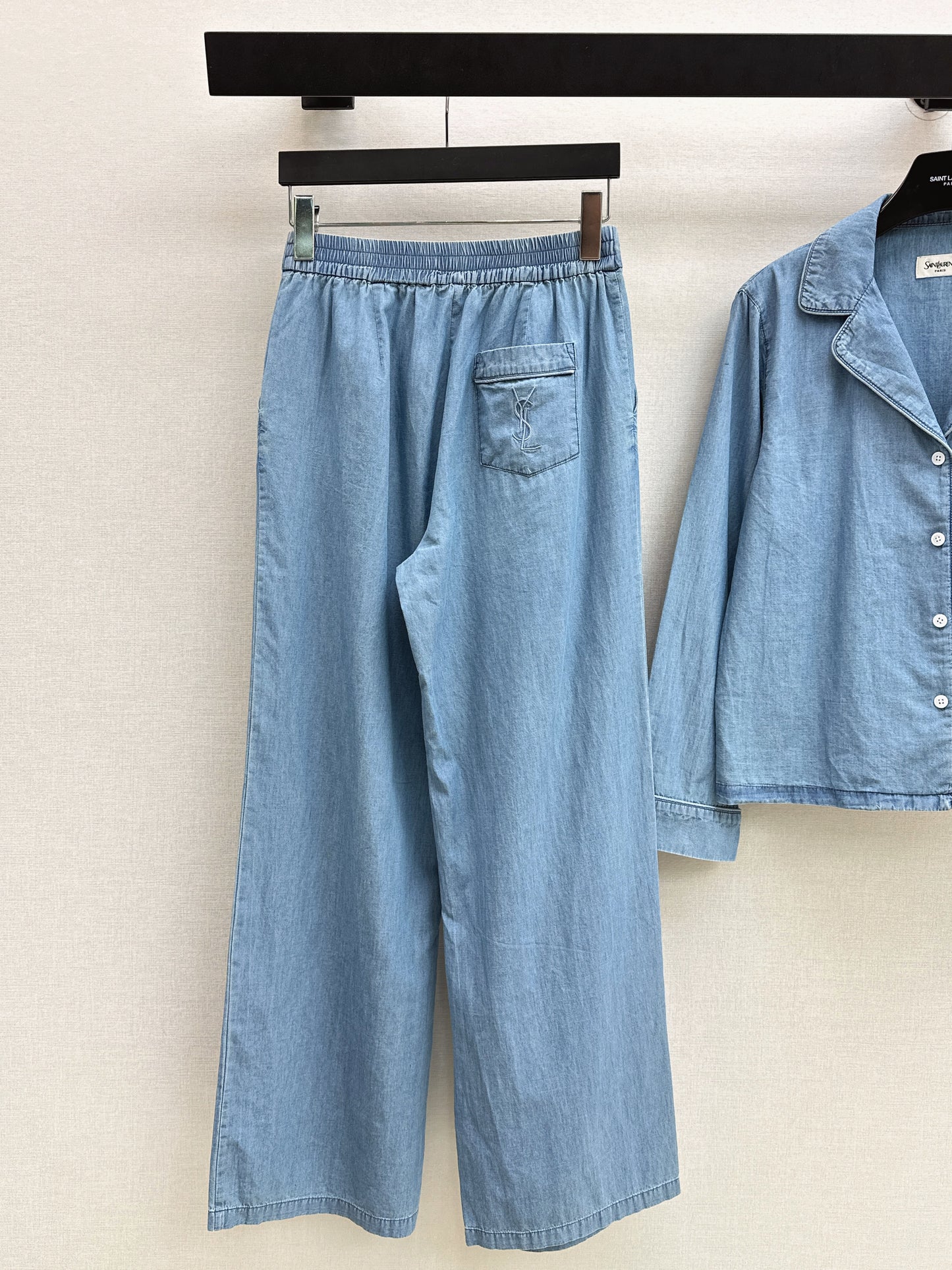 26ss Long-sleeve shirt / with straight-leg pants