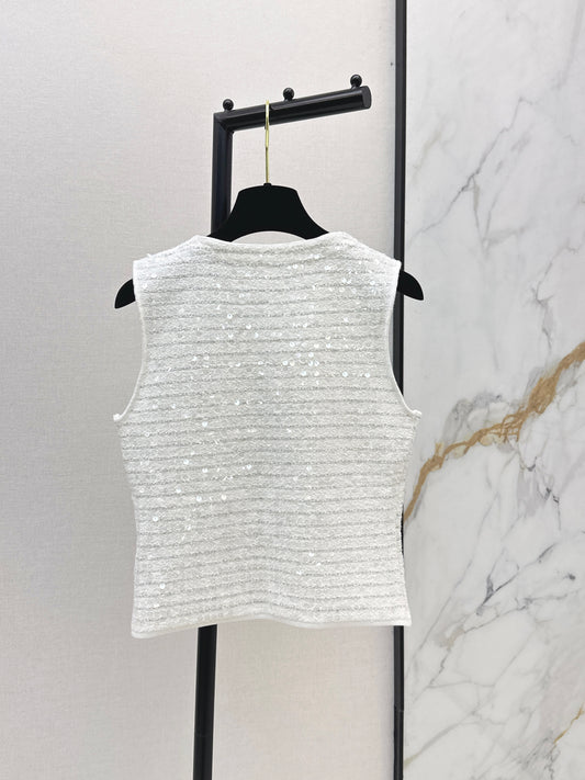 26ss Sequin Yarn V-Neck Vest