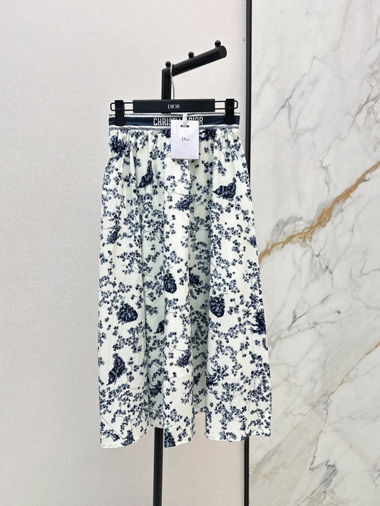 26ss Floral-Print Flared Skirt