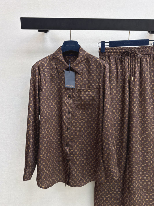 26ss Monogram Pattern Long-Sleeve Shirt / Straight-Leg Pants