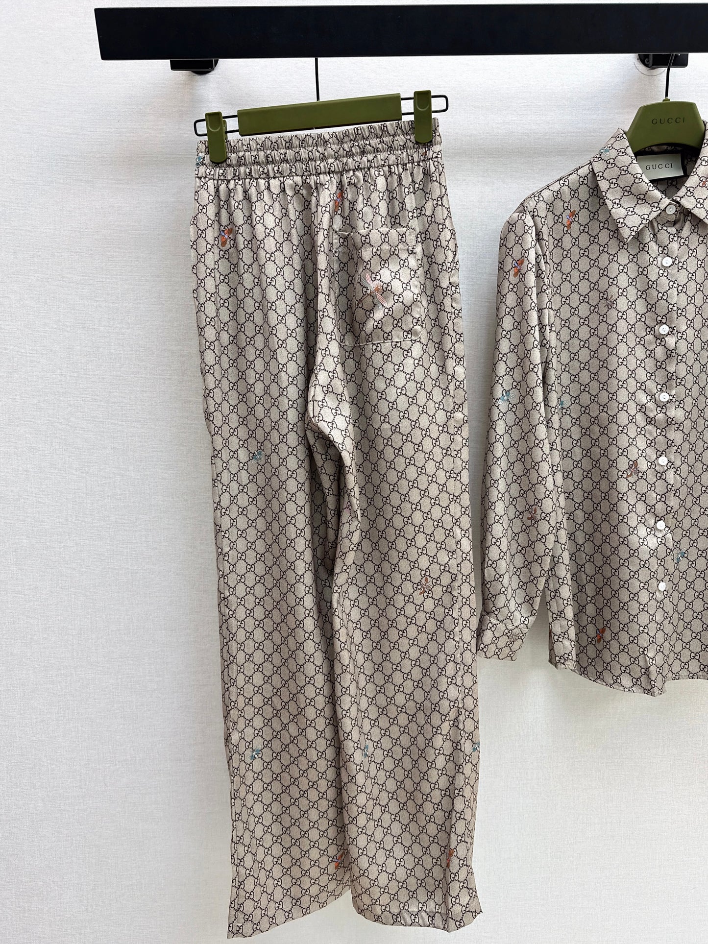 26ss Monogram Long-Sleeve Shirt / Straight-Leg Pants