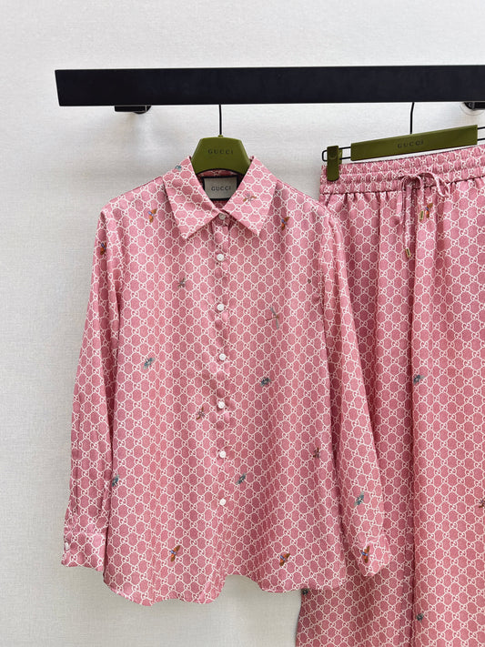 26ss Monogram Long-Sleeve Shirt / Straight-Leg Pants