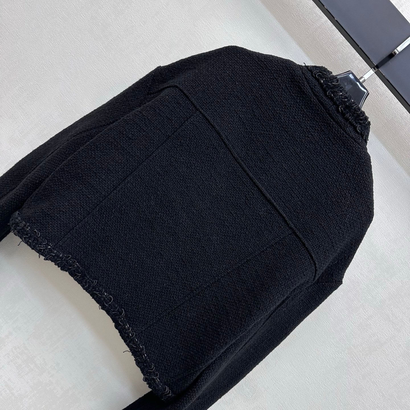 Bound-Edge Crew-Neck Tweed Jacket