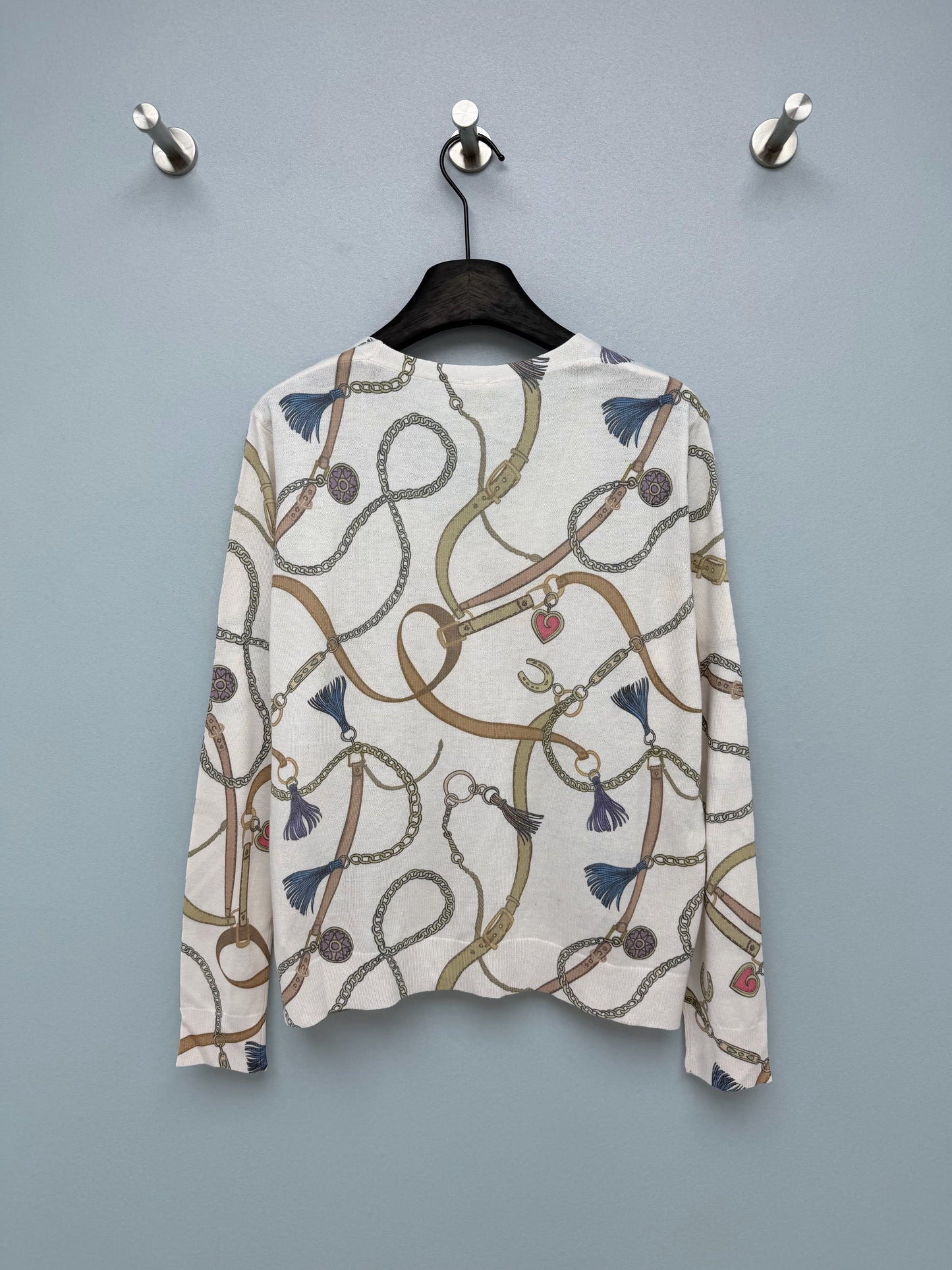 Hermès/26 New Equestrian-Style Lightweight V-Neck Knit Cardigan