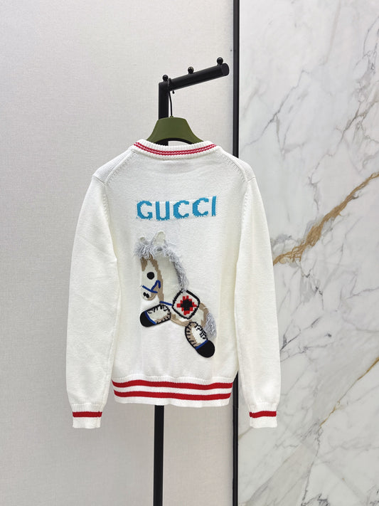 Gucci / 26 Early Autumn Latest Logo Jacquard V-Neck Knit Cardigan