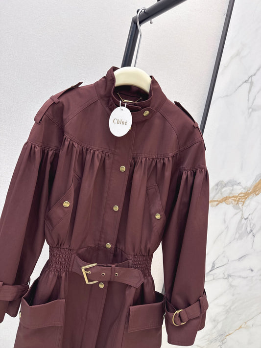Chloe/26 Fall/Winter Latest Stand-Collar Trench Dress