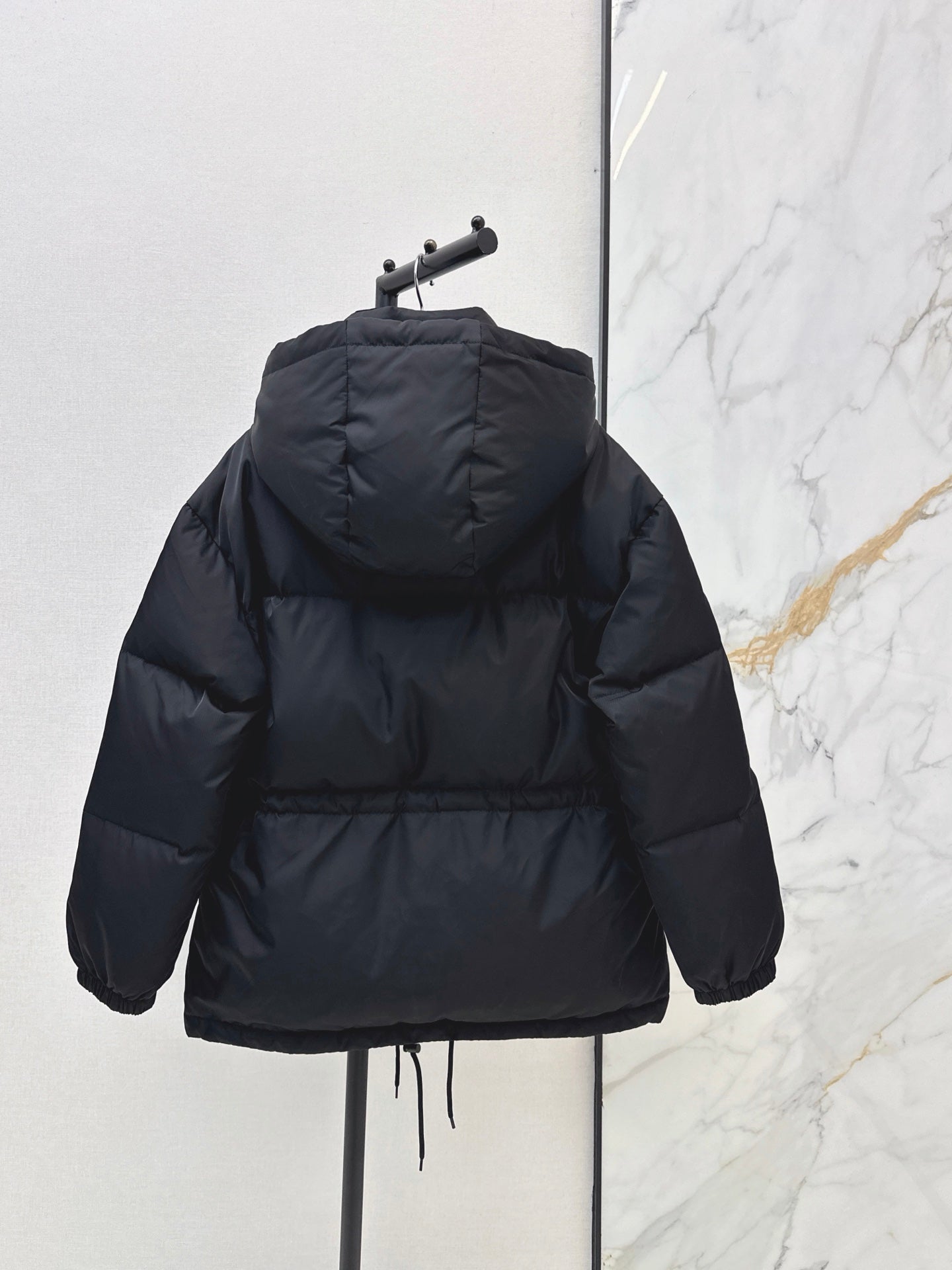 Prada/26 Hooded Waist-Cinching Down Jacket