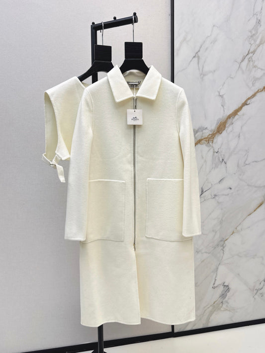26Latest Autumn/Winter Two-Piece Set: Long Double-Faced Wool-Cashmere Coat