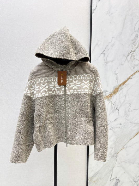 26Latest Autumn/Winter "Old Money" Style Reversible Wool-Blend & Snowflake-Pattern Knit Jacket