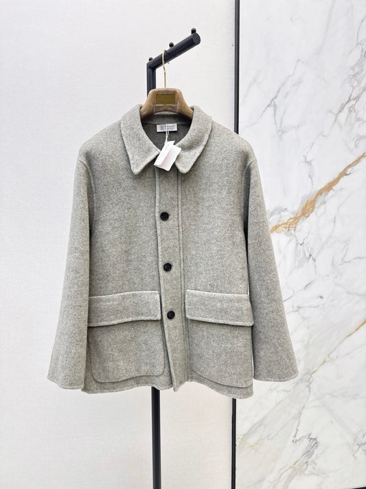 26Latest Autumn/Winter Minimalist Double-Faced Wool Lapel Coat