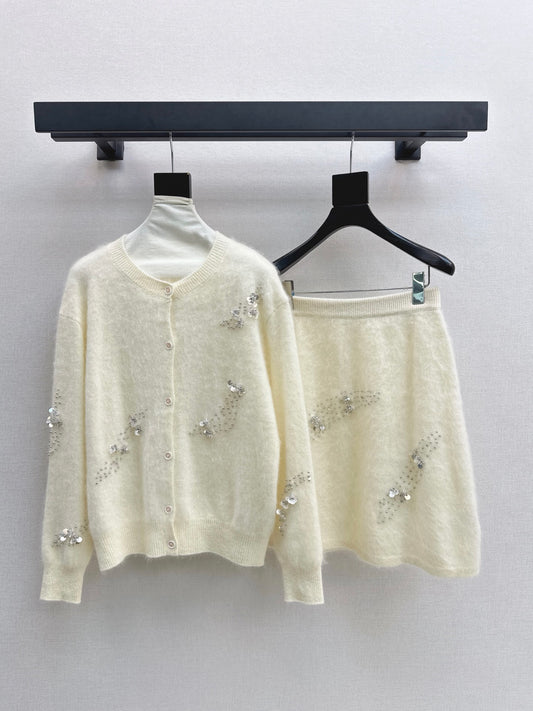 26Latest Autumn/Winter Wool Knit Set with Intricate Hand-Applied Beading and Sequins