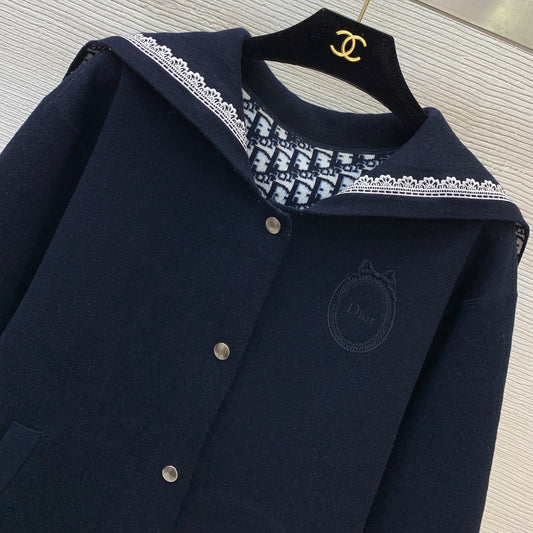 26New Sailor-Collar Long-Sleeve Jacket