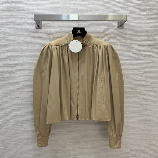 26New-Arrival Stand-Collar, Tulip-Style Long-Sleeve Jacket