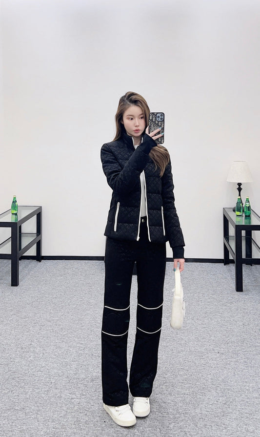 Jacquard down jacket and pants set