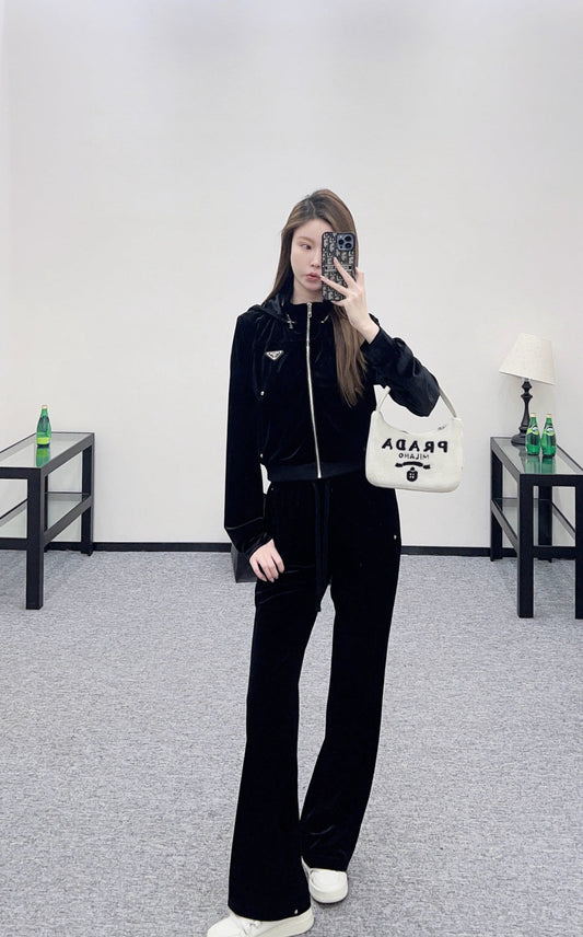 Detachable Hooded Velvet Suit
