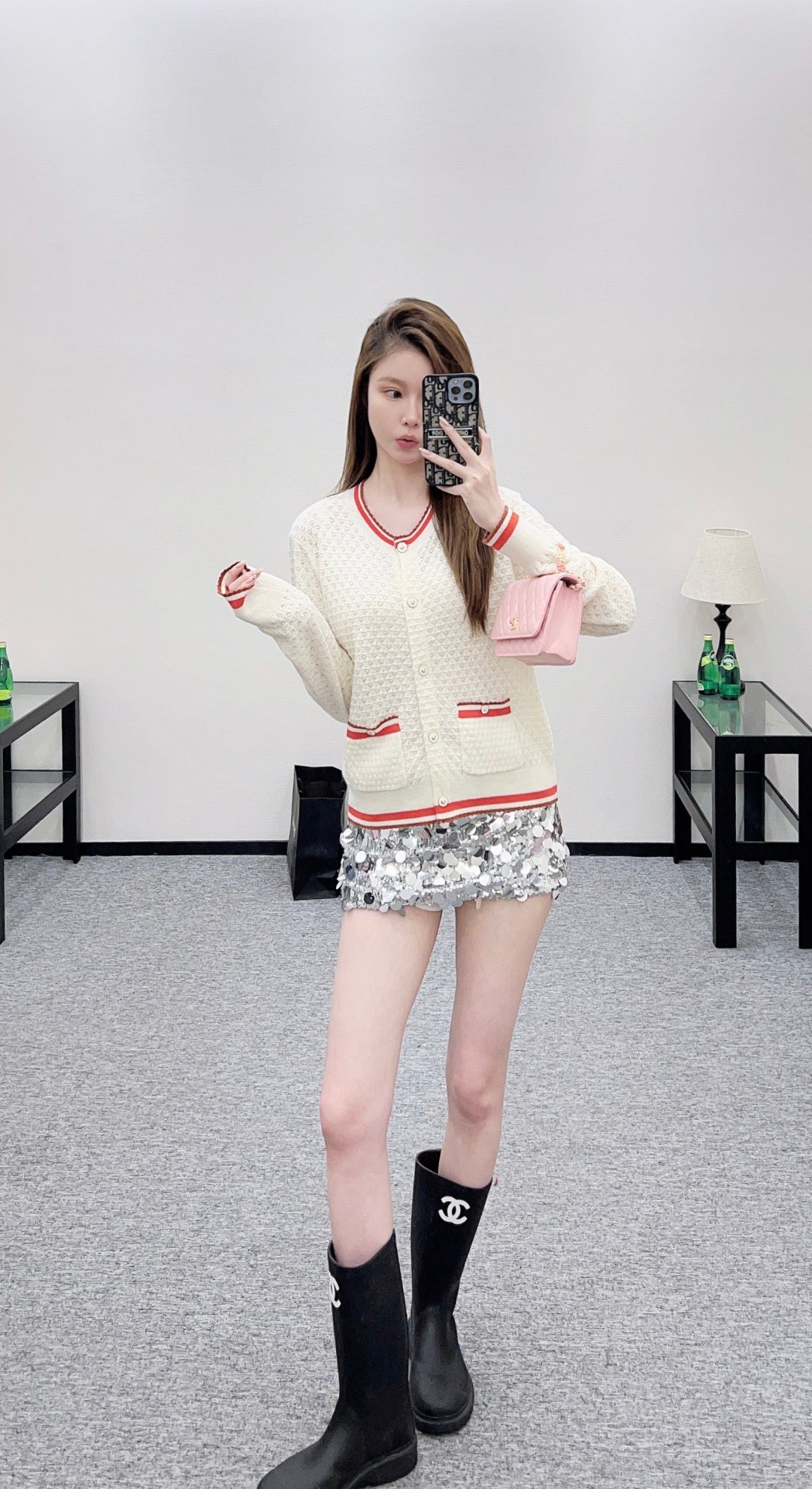 Crew Neck Knit Cardigan