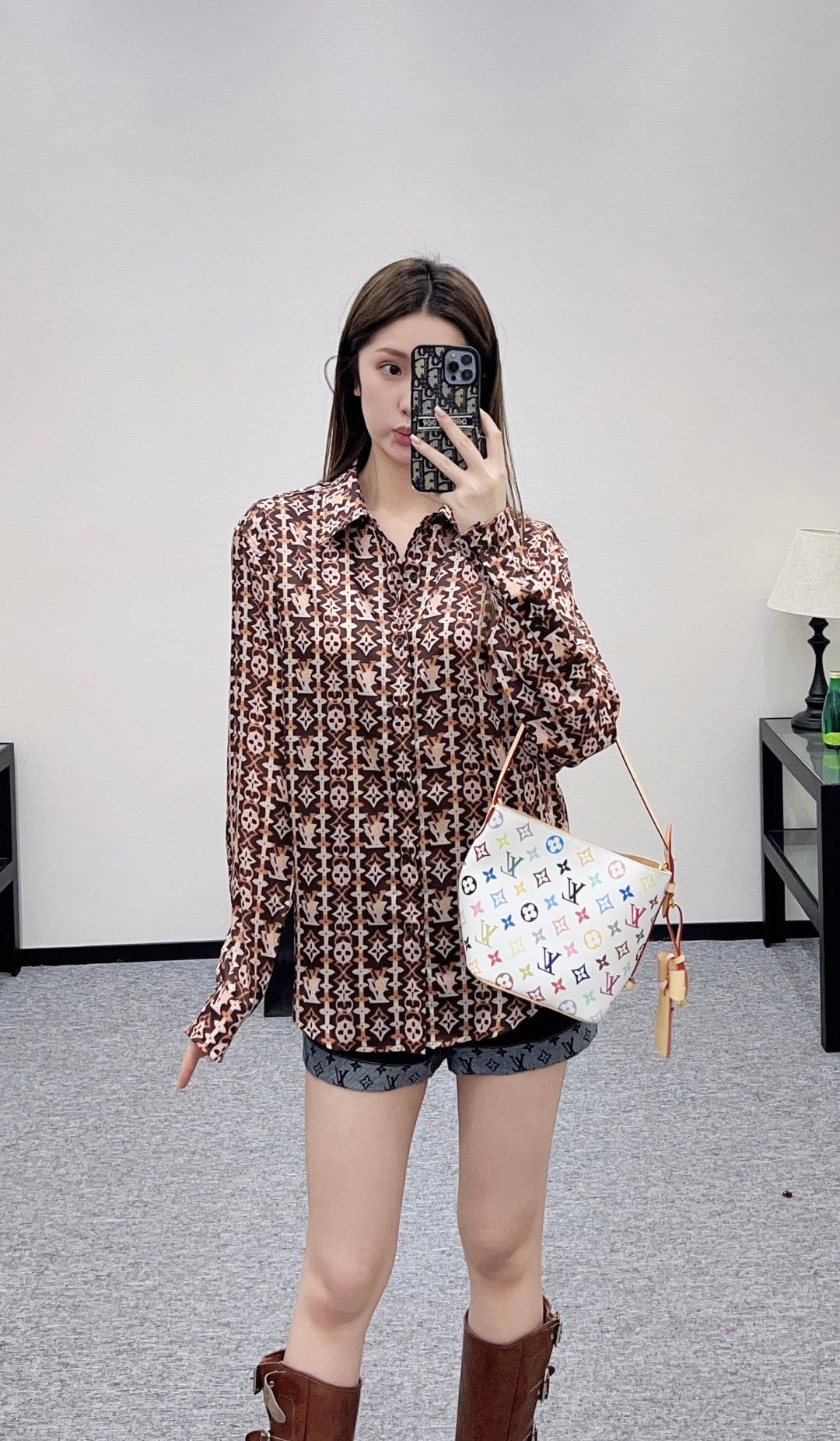 Active Print Silk Shirt
