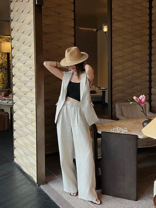 26ss Double-pocket lapel vest/trousers