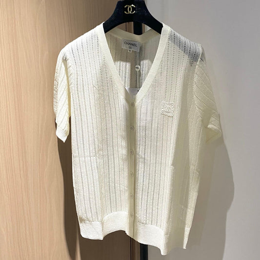 Breathable Fashion Cardigan with Logo Accents