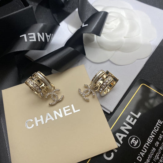 Vintage Circular Letter Drop Earrings