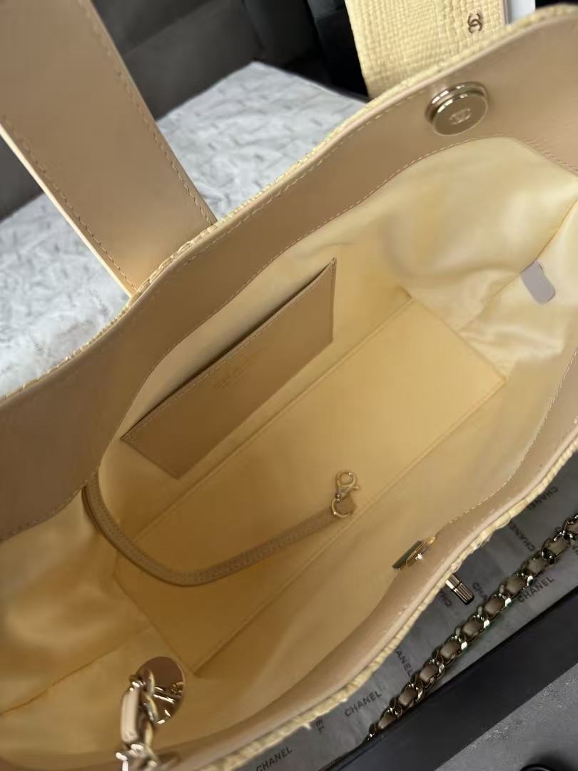 Chanel 2026 Shopping Bag 32cm Braided Raffia Woven Leather
