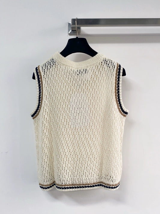 26ss Cutout color-blocked vest
