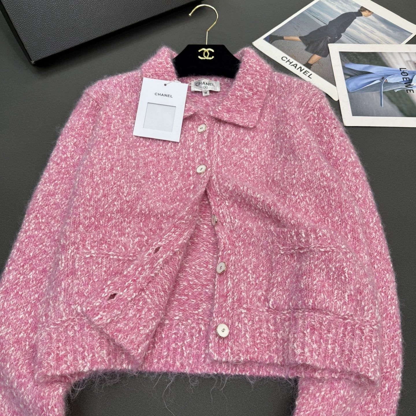 Pocket Single-breasted Lapel Cardigan