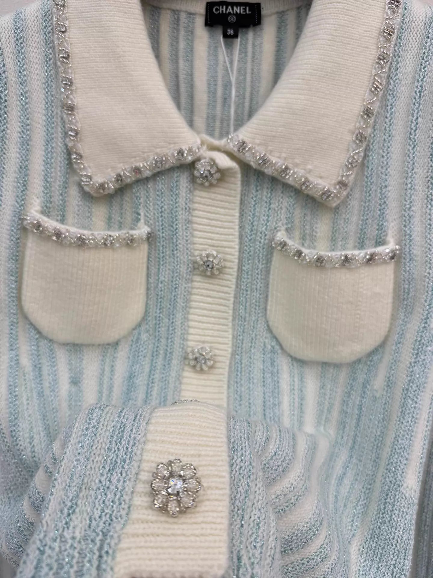 Striped Knit Short Cardigan