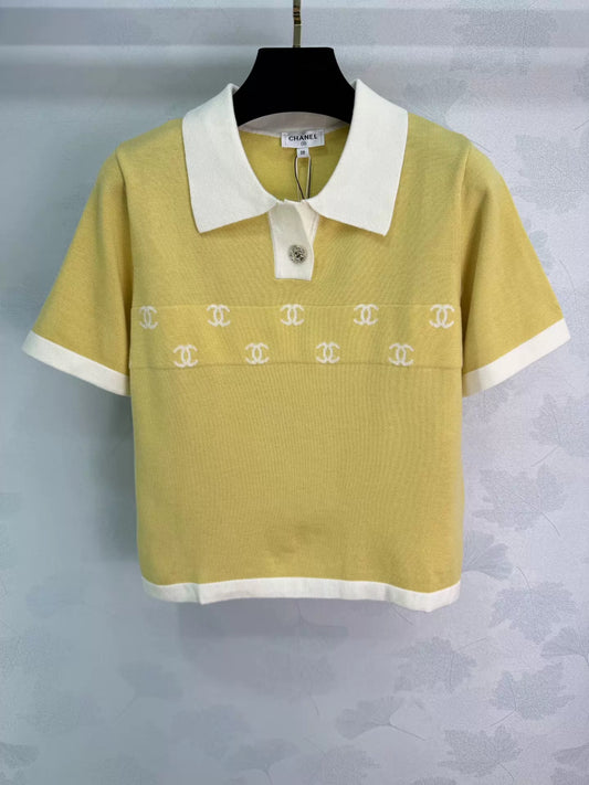 26ss Collared Knit T-Shirt