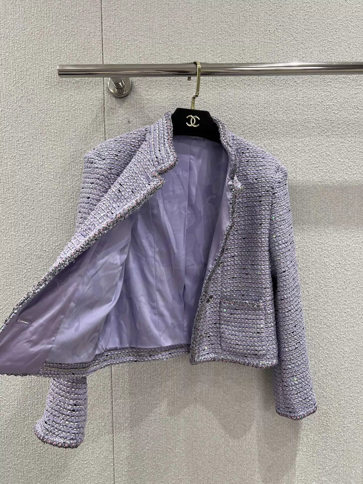 26Exclusive Purple Sequin Tweed Jacket