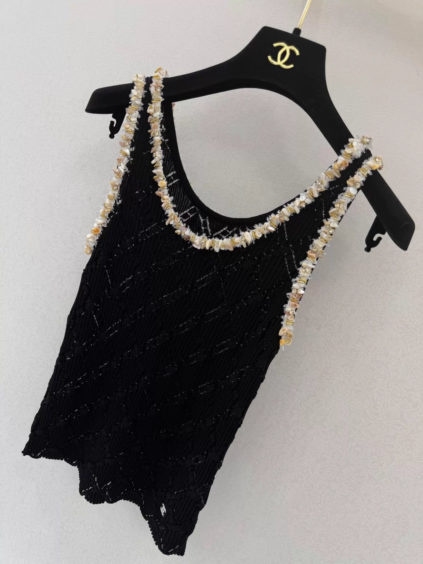 26ss Pearl-Edged Knitted Vest