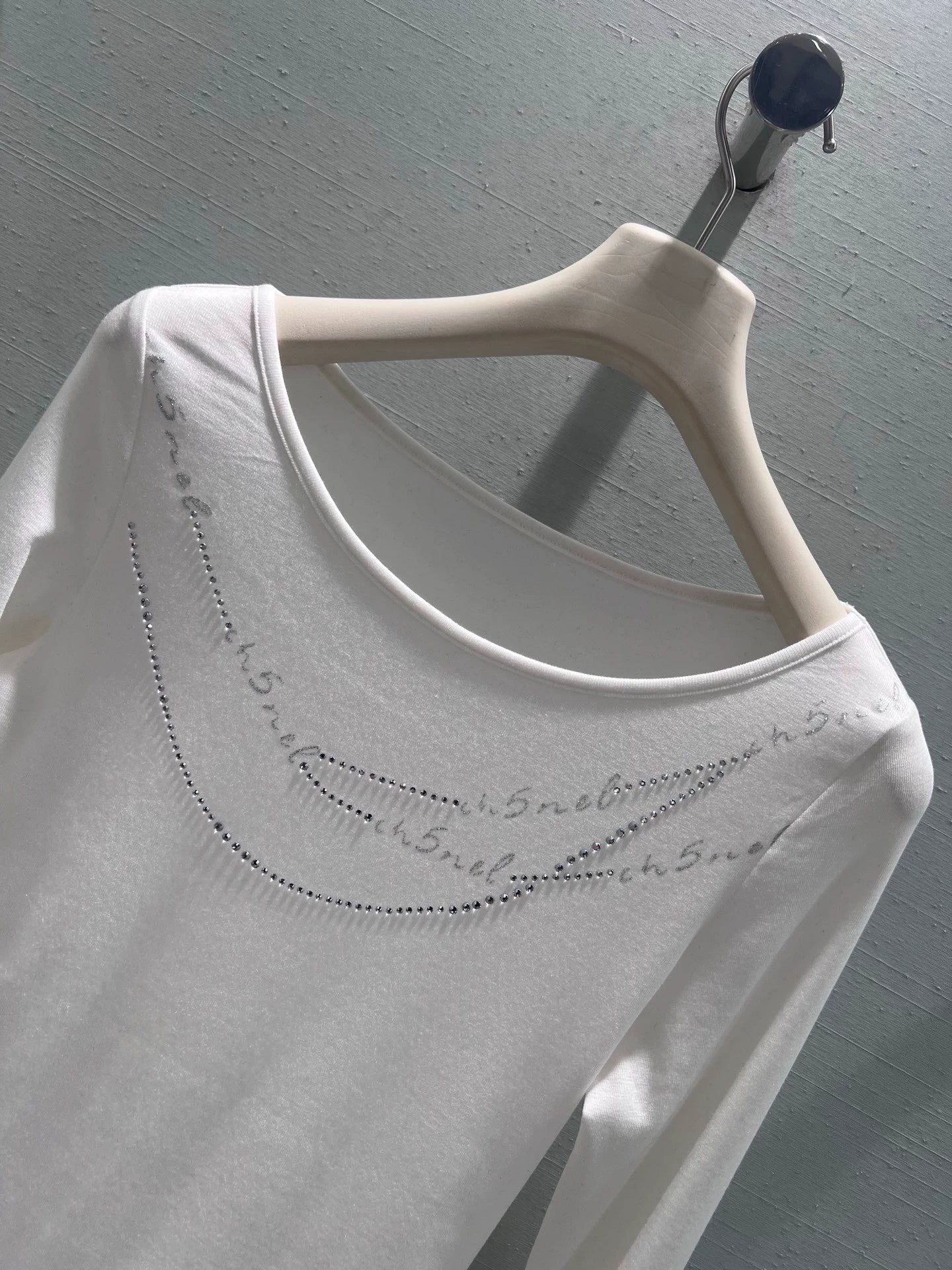 Rhinestone Long-Sleeve Top