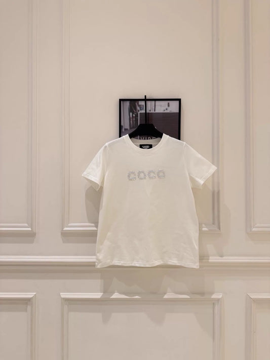 26ss Letter Beaded T-Shirt
