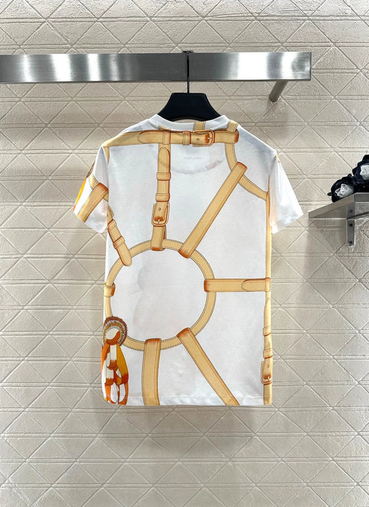25fw Chain buckle printed T-shirt