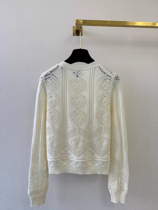 Openwork Wool Cardigan