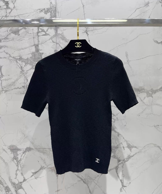 26ss Crew Neck Double C Knit T-Shirt
