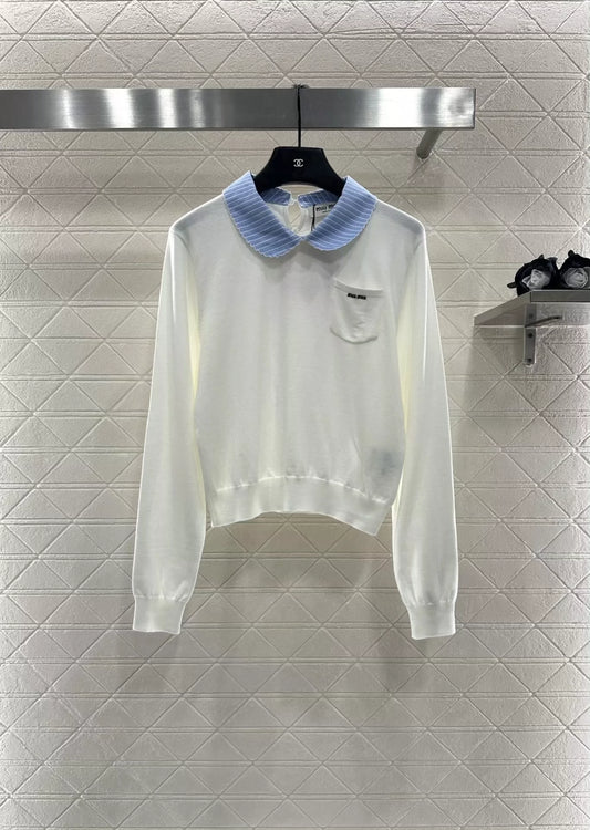 25fw Color blocking knitted long sleeves