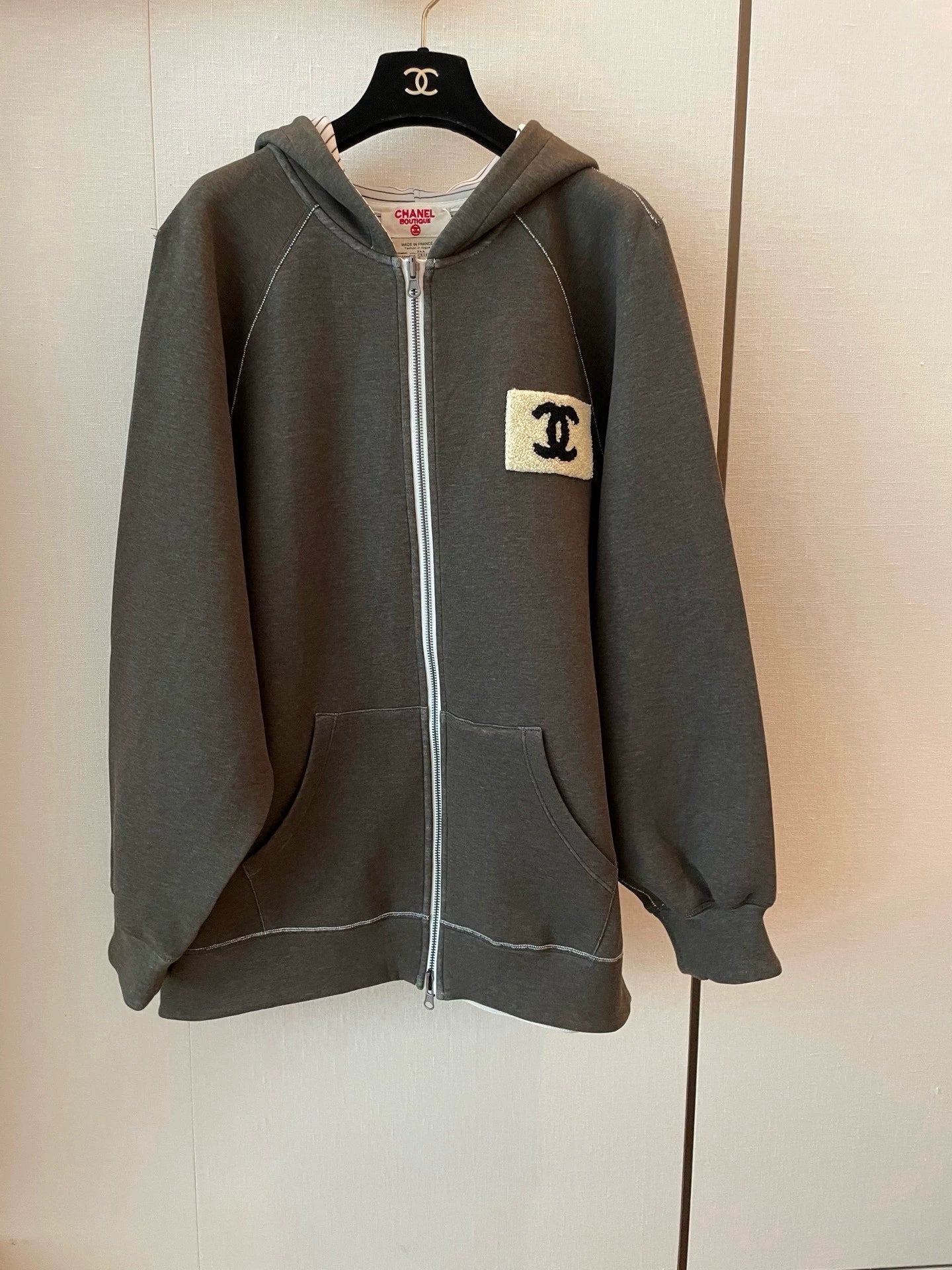 Zippered Hooded Sweatshirt