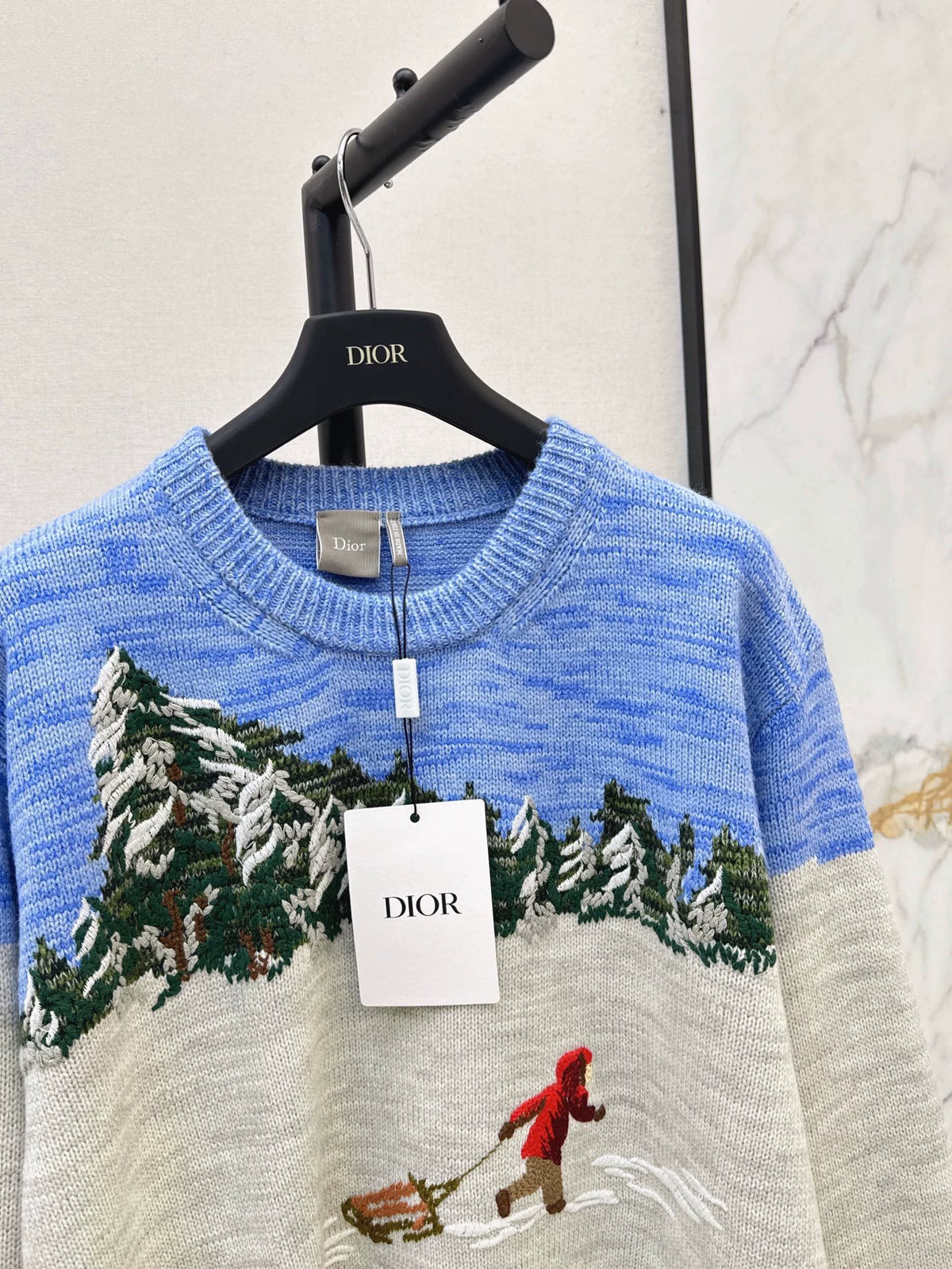 26New Color-Block Jacquard Loose-Fit Knit Sweater