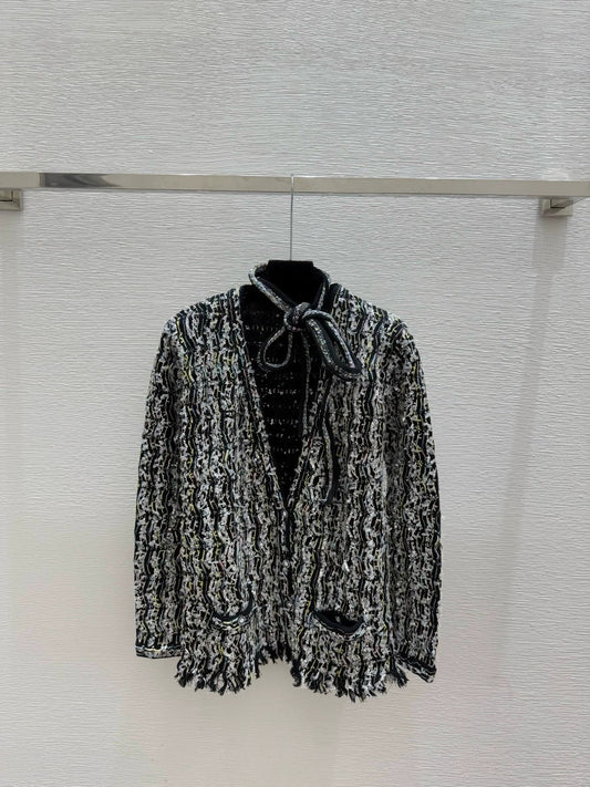 Red tassel knitted cardigan