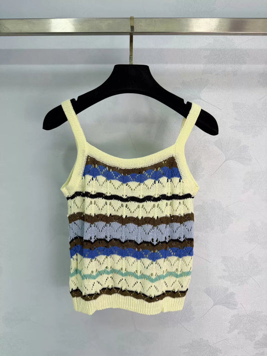 26ss Wavy Striped Knit Vest