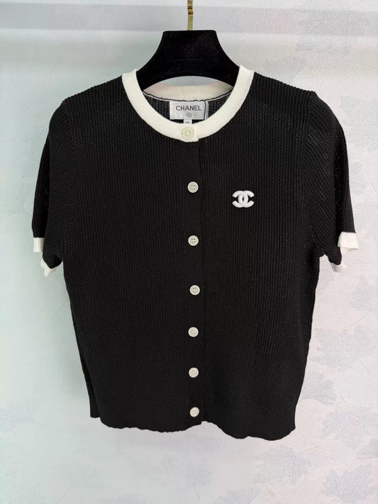 Knitted Short-Sleeve Top