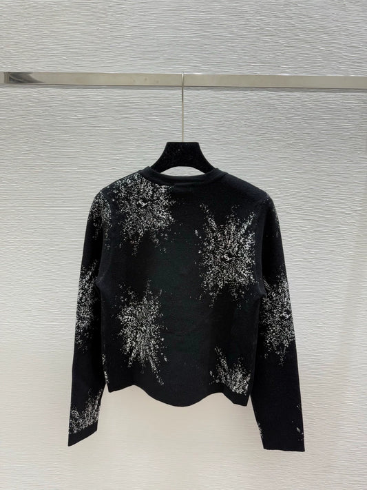 25fw Jacquard V-neck cardigan