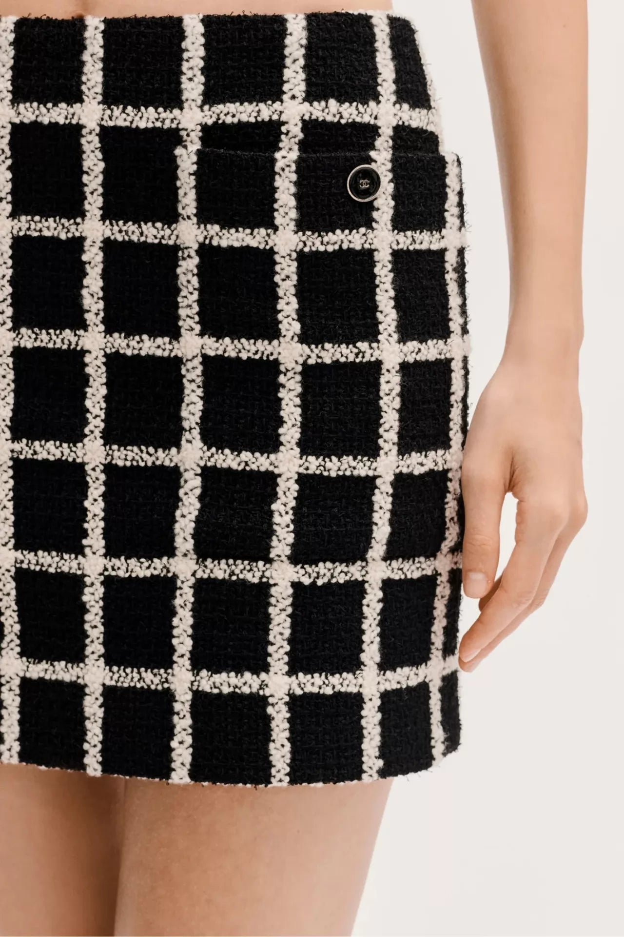 26ss French plaid tweed T-shirt/Skirts
