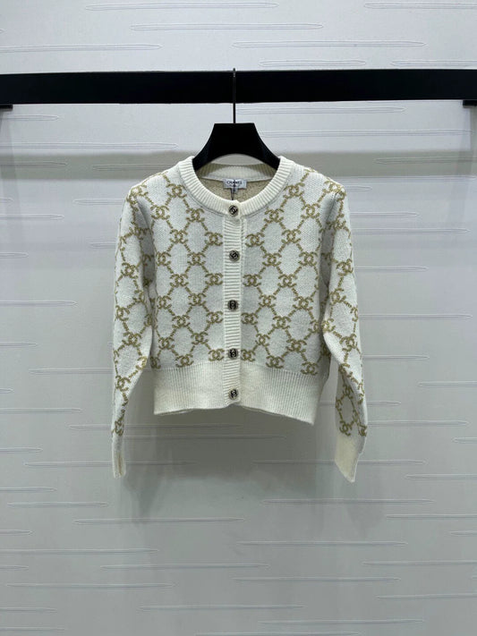 Jacquard knitted cardigan