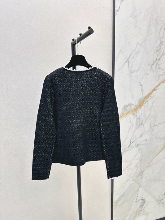 25fw Color blocked small lace cardigan